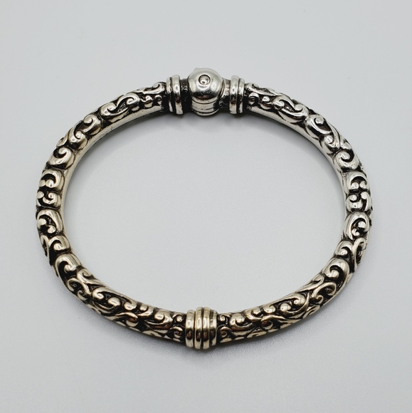 Vintage silver clamp Bracelet scrolls detailed Brighton ? Very nice! - Picture 2 of 7